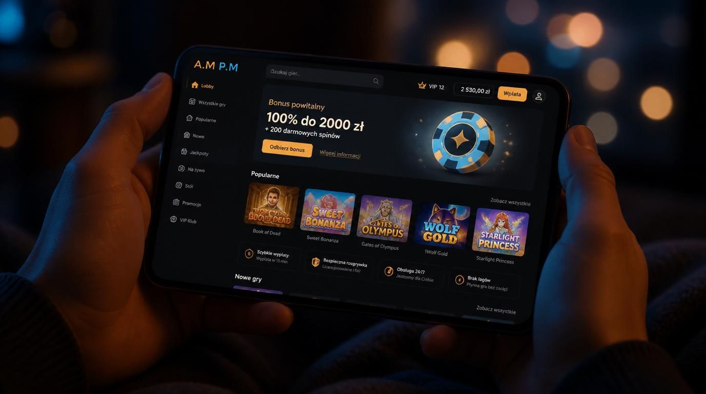 Dark mode i płynny interfejs Ampm Casino